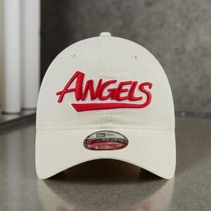 New Era Los Angeles Angels Throwback 9TWENTY Adjustable Back Hat White/Red